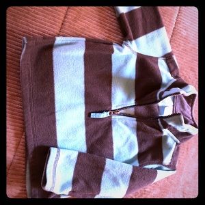 Carters striped half-zip hoodie in teal and brown
